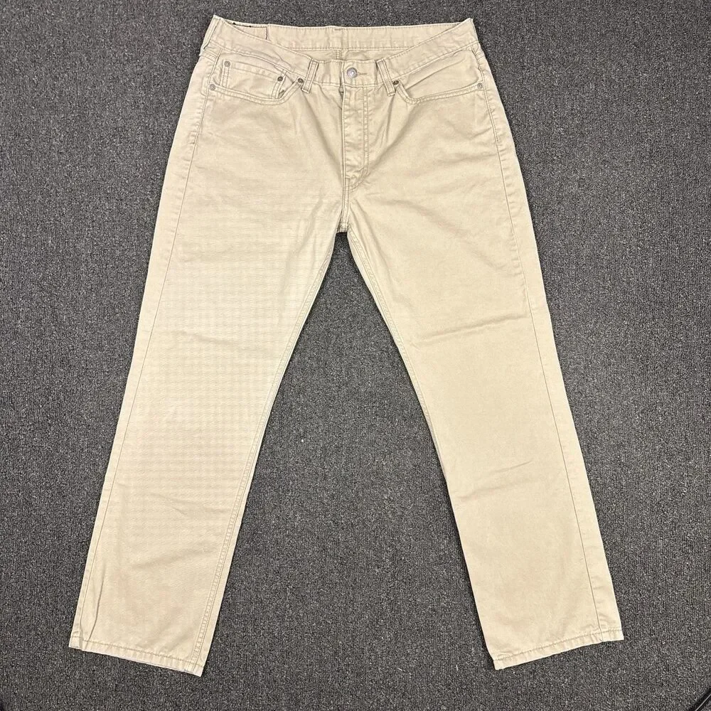 Levis 514 Straight Mens Beige Casual Pants Straight Jeans Size 36x30